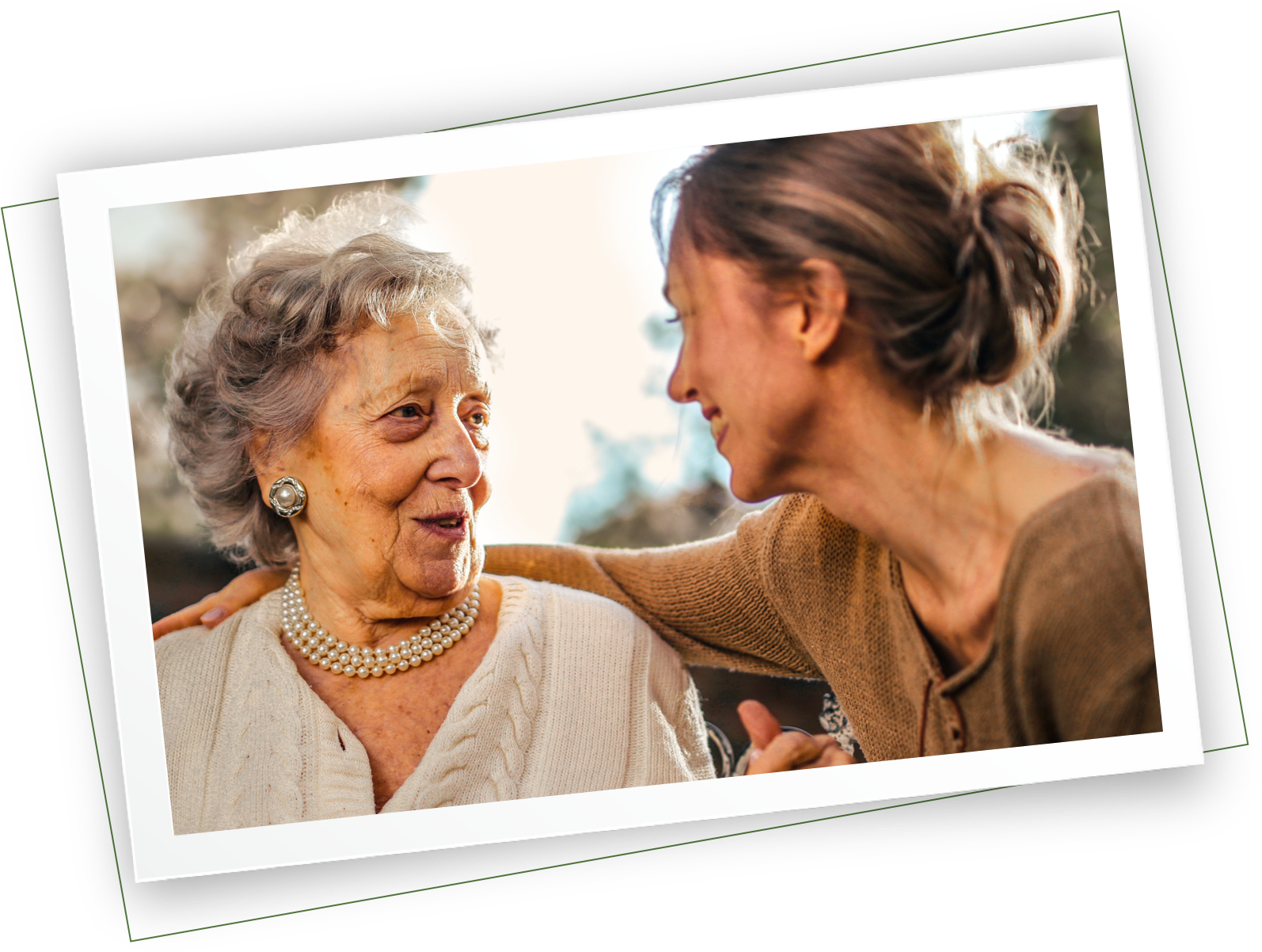 About Caring For Family of Companies, older woman and her Caregiver