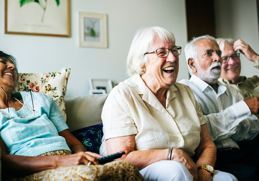 social wellness for seniors, seniors laughing together